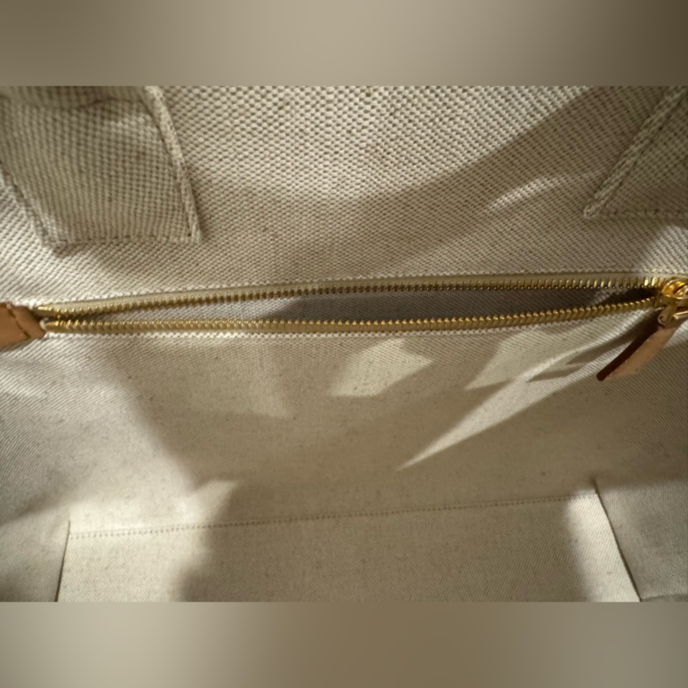 Prada Linen Canvas and Leather Large Tote handbag - Picture 3 of 7